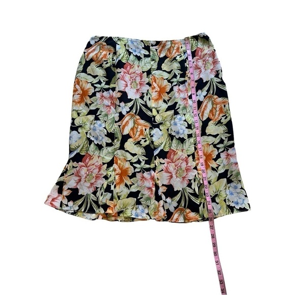 Talbots Floral Flounce Skirt 100% Silk - Size 16 - Picture 8 of 8